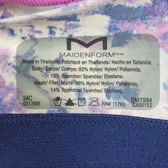 Maidenform Blue Purple Padded sports bra size 34C - Picture 5 of 7